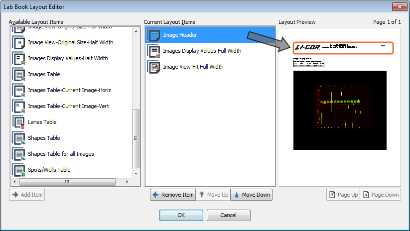 Preview a Lab Book layout in the Lab Book Layout Editor Preview Layout section